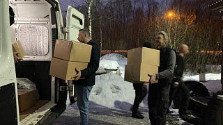 Сегодня ночью в зону проведения специальной военной операции Пушкинское отделение мотоклуба "Ночные Волки" отправило машину с гуманитарной помощью